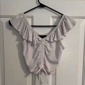 Women's Off-Shoulder Ruffle Top - White